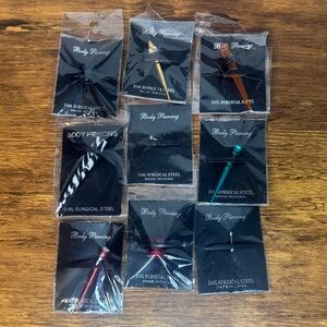 9 packaged 316L surgical steel body piercing